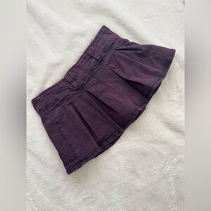 Low Rise Women's Dark Purple Pleated Skort